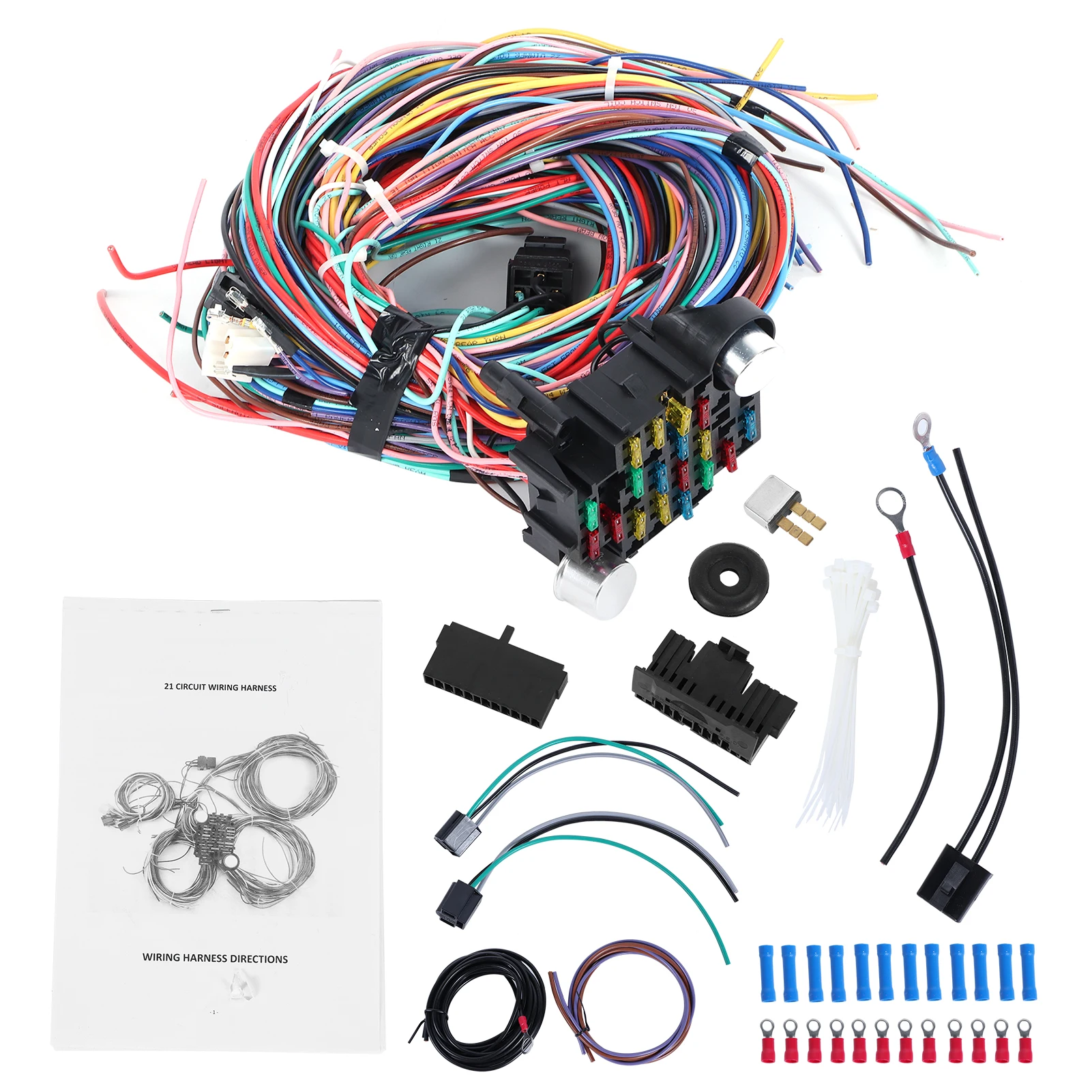 Universal Wiring Harness 17 Fuses Wiring Harness Set Fuse Harness Kit Copper Wir - £538.94 GBP