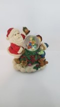 Vintage LEFTON Santa Snow Globe Plays Toyland Hand Painted Kids Toys Chr... - $29.99