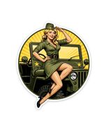 War PinUp Sticker Vinyl Decal Waterproof WW2 PinUp Girl Vintage - $4.50+