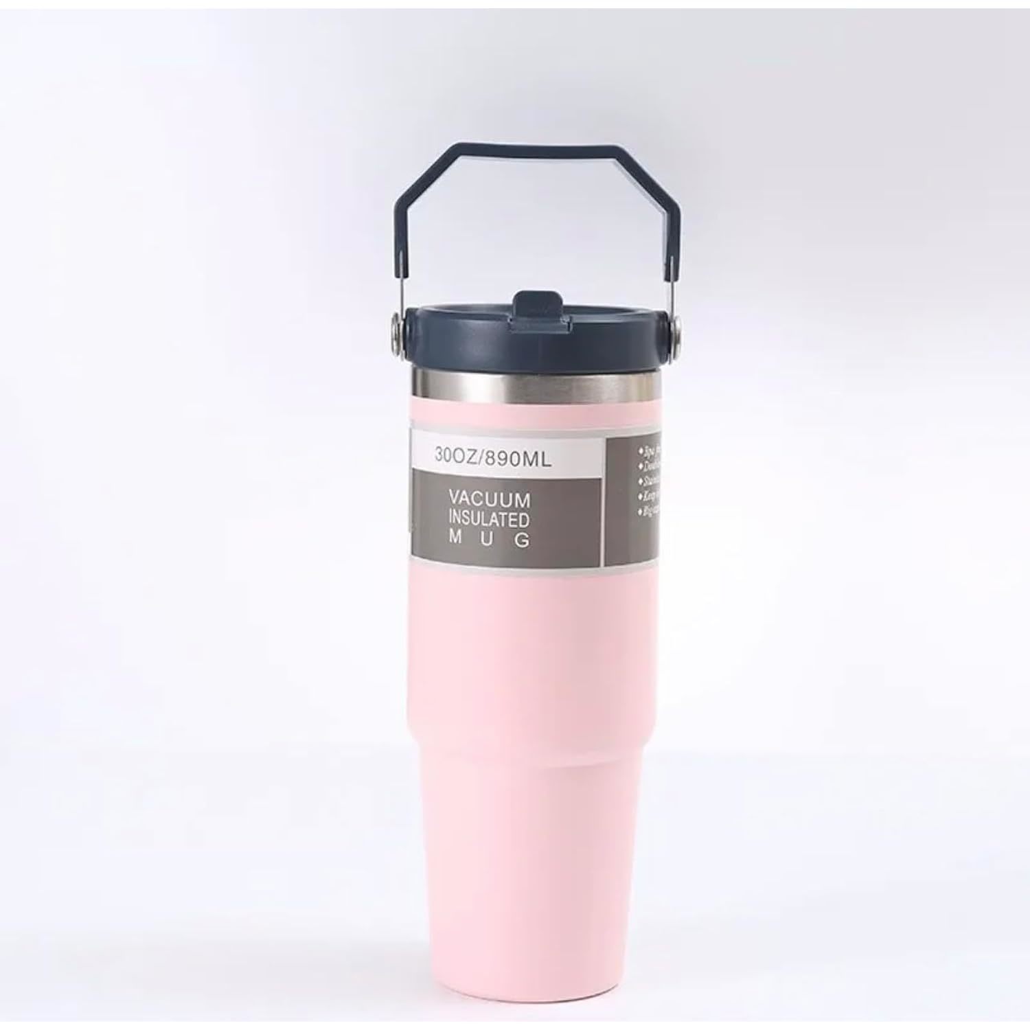 30Oz Stainless Steel Tumbler With Straw, Vacuum Double Wall Insulated Water Bott