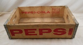 Vintage PEPSI-COLA Wooden Soda Pop Crate w/ Metal Edges ( 70s Retro ) - £27.32 GBP