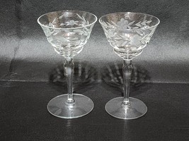 Vintage Libbey Glass GLENMORE 5¼&quot; Liqueur Cocktail Glass - Pair Of 2 - NEAR MINT - $21.75