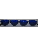 4 Vintage Vereco Cobalt Blue Swirled Glass Dessert Bowls Made in France - £22.52 GBP