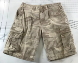 BHS Cargo Shorts Mens Large 36 Light Brown Camo Knee Length Pockets Cotton - $19.79