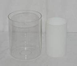 Unbranded Double Glass Cylindrical Glass Shade Frosted White Inside - £21.38 GBP