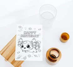 color in kids cute fish BIRTHDAY CARD, Coloring  DIY birthday card,  - £1.09 GBP