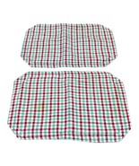 Vintage Red Green Plaid Cloth Christmas Small Table Placemats  Set of 2 ... - £14.63 GBP