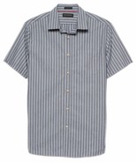Banana Republic Mens Slim-Fit Indigo Shirt, Bold Blue Stripe, XL X-Large... - $37.84 CAD