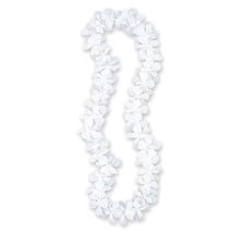 Hawaiian Flower Lei Necklace White - $3.82