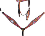 Horse Western Floral Tooled Browband Bridle &amp; Breast Collar Tack Set 78H... - $89.09