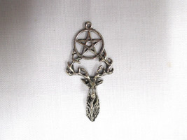 New 10 Point Deer Buck Head Trophy Antlers Pentagram Pewter Pendant Adj Necklace - £7.94 GBP