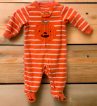 Just One by Carters Baby Pumpkin Fleece Footed Sleeper Size 3M Orange - £6.91 GBP
