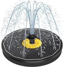 Solar Bird Bath Fountain with Glass Panel &amp; 7 Nozzles – Solar Powered El... - $39.55