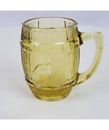 Vintage Hazel Atlas Barrel Mug Shot Glass 2.5 Inch Tall Yellow - $13.10