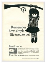 Kotex Tampons Remember How Simple Girl in Tree Vintage 1968 Print Magazi... - £7.58 GBP