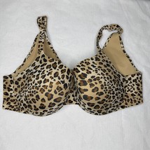 Cacique 42D Leopard Print Full Coverage Bra Sexy Smooth T-Shirt Style - $27.00