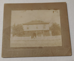 Vintage Cabinet Card Two Story house with White Picket Fence around it. - £18.31 GBP