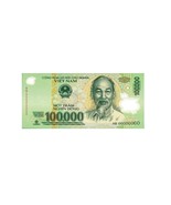 100,000 Vietnamese Dong - One 100K VND UNC Vietnam Polymer Banknote - $10.95