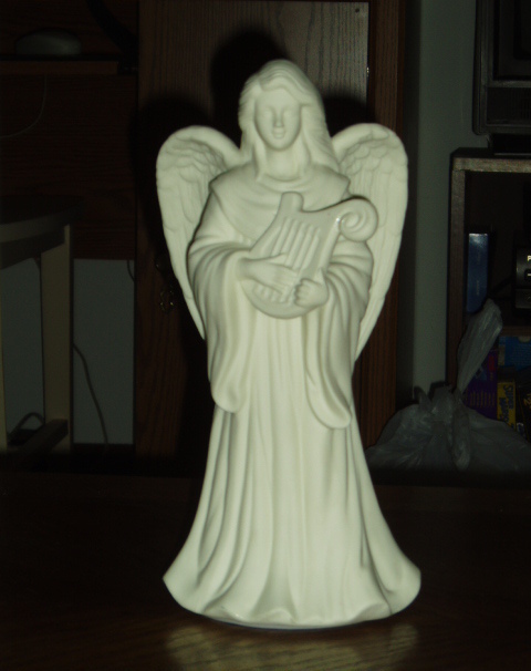 Primary image for PartyLite LYRICAL ANGEL Bisque Taper Holder Party Lite