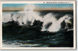 Postcard - Breaking Waves Atlantic City New Jersey 1931 Saltzburg&#39;s 48724 - £9.00 GBP