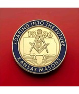 Vintage Masonic Kansas Masons 1996 Gold Tone Enamel Pin - $9.95