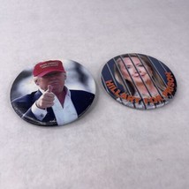 Donald Trump Thumbs Up &amp; Hillary For Prison 3&quot; Pinback Buttons Republican - £7.48 GBP