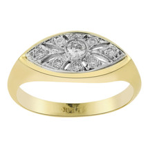 0.20 Carat Round Cut Diamonds Ladies Vintage Ring 14K Two Tone Gold - £347.40 GBP