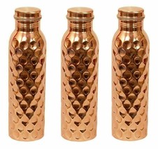 Copper Water Bottle with Ayurvedic Health Benefits 950ml Pack of 3Pcs - £30.48 GBP