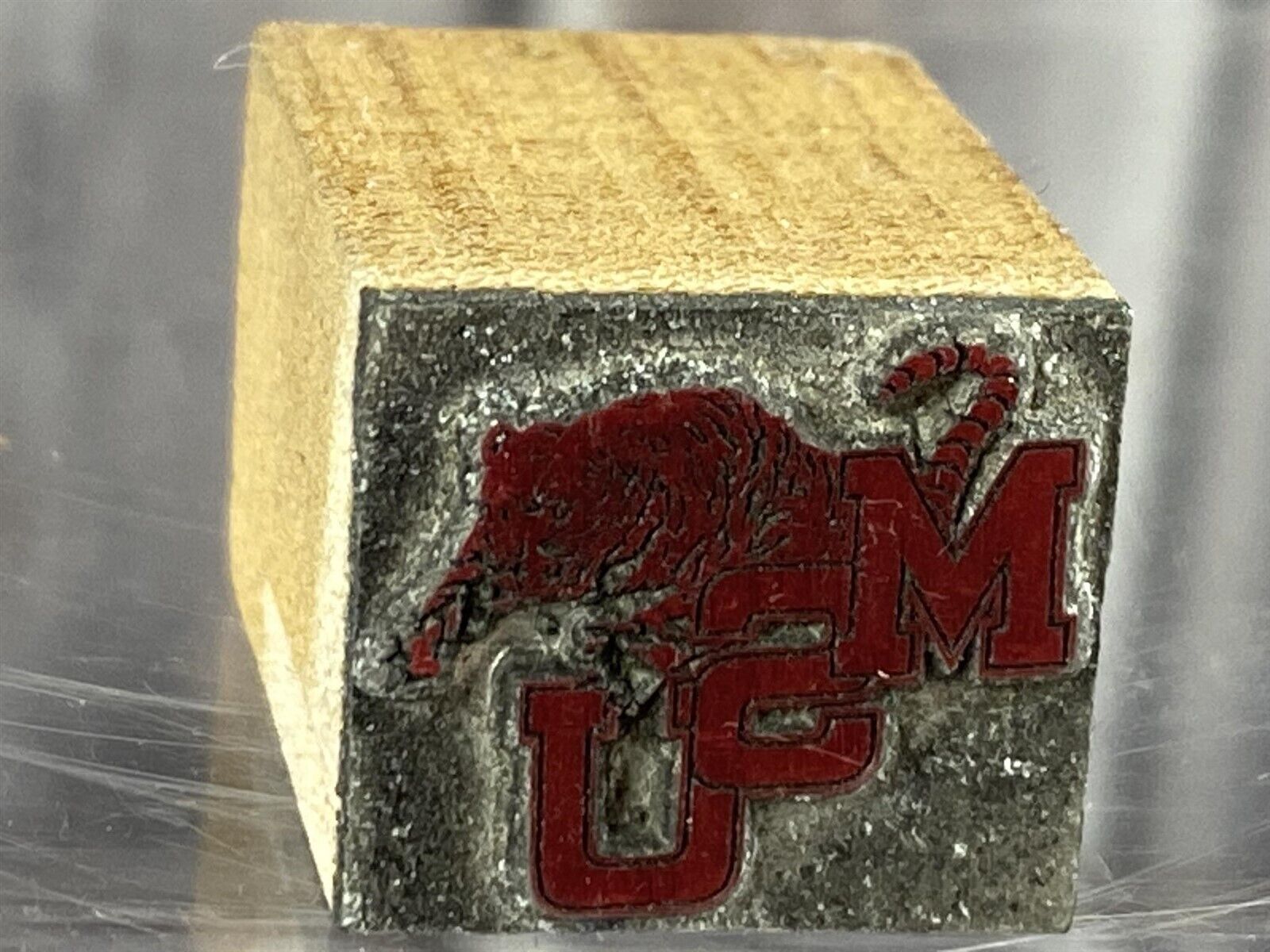 Primary image for Vintage Printing Press Block - MSU Tigers - University of Memphis 