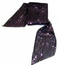 GLAMOROUS &amp; ELEGANT, BLACK SEQUIN SCARF FOR ALL OCCASIONS, 68&quot; x 4&quot; - £7.96 GBP+