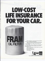 80&#39;s Fram Oil Filter Print Ad Automobile Car 8.5&quot; x 11&quot; - £15.03 GBP