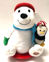 Hallmark Snowtime Jingle PALS Plush Penguin Polar Bear Animated Rocking Saucer - £15.46 GBP