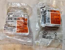 Amp Inc Miniwedge Connectors 83623-4 2ea 2/0-#4 Grey/Orange Aluminum Tap... - $12.49