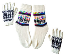 Pairs of socks and gloves for women. Hadmade of Alpaca and Llama wool. - £14.51 GBP