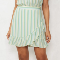 NEW Womens Lauren Conrad Ruffle Mini Skirt ladies sz XS pastel blue green yellow - £10.04 GBP