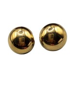 Small Signed Monet Earrings Button Dome Shaped Studs Gold Tone Vintage F... - £9.93 GBP