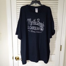 Myrtle Beach South Carolina T Shirt Size 5X Black Jerzees Heavyweight - £12.82 GBP