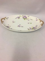 Vintage Haviland Limoges France 14 Inch Oval Serving Platter Purple Flowers - £33.04 GBP