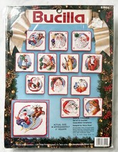 Bucilla Santa Collage 12 Christmas Ornaments Counted Cross Stitch Kit 3&quot; Square - £18.94 GBP