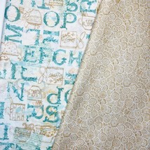 Tea Fabric 2 Pack Tea Time Letters Metro Mirage Two 1/2 Yard Pieces 100% Cotton - £8.85 GBP