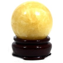 172g 49mm Sphere Polished Calcite Gemstone Crystal Mineral Ball+Golden S... - $29.65