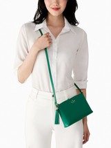 NWB Kate Spade Amy Ivy Street Green Leather Crossbody WKRU4856 $198 Gift Bag FS - £74.61 GBP