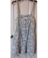Women&#39;s Bongo Juniors Mini Dress Denim Floral Print Size X-Large NEW - £20.56 GBP
