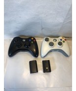 2 Xbox 360 Wireless Controller for Parts or Repair White Black OEM - £7.03 GBP