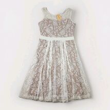 Candalite Women’s Dress Sz Small Embroidered White Floral - $18.99