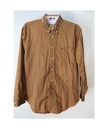 Bugle Boy Long Sleeve Button Down Dress Shirt Brown Blue Red VTG 90s Men... - £11.43 GBP