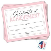 Pink Certificate of Achievement | Set of 25 | Awards - $18.99