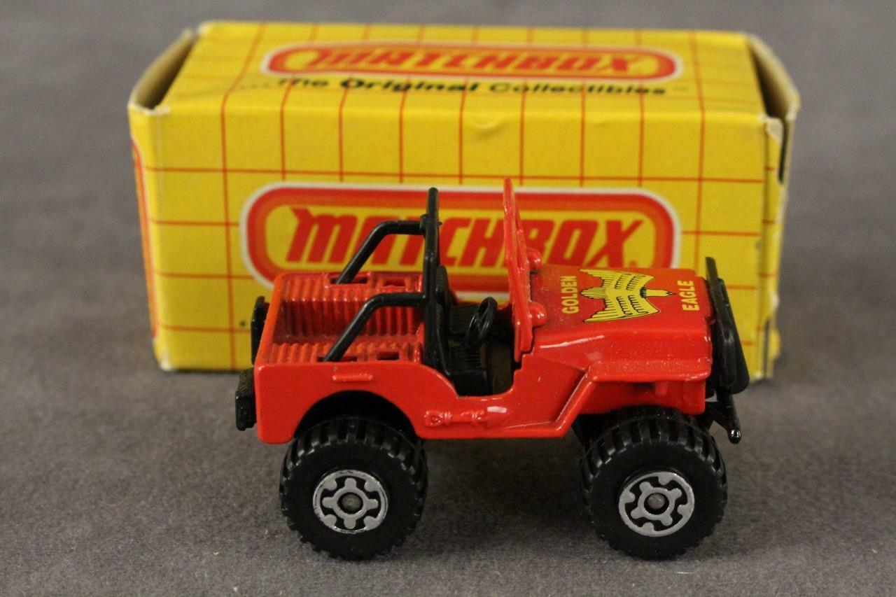 Primary image for Vintage Toy Car Matchbox Series MB5 Jeep Eagle 4X4 Red Golden Eagle Original Box