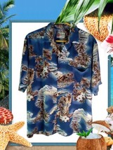 The Hawaiian Original Shirt L Pocket Button Short Sleeve Palm Trees Floral - £10.27 GBP