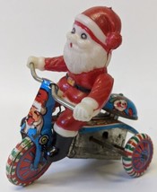 Vintage 1960&#39;s (Hong Kong) Tin Litho Trike Tricycle with Plastic Christm... - $125.00